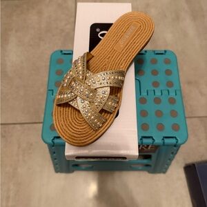 Bamboo Gold Rhinestone Women's Sandals